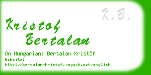 kristof bertalan business card