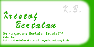 kristof bertalan business card